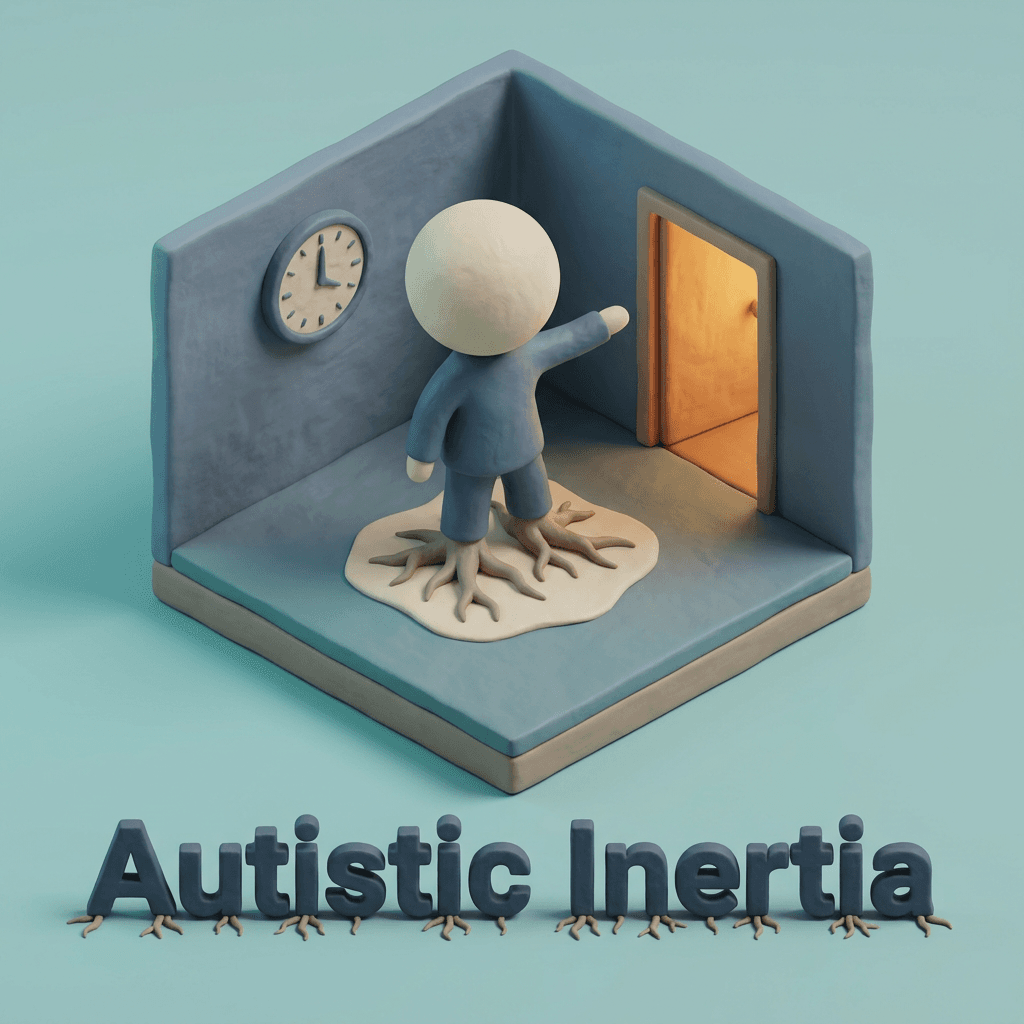 Clay illustration representing autistic inertia and the challenge of waiting