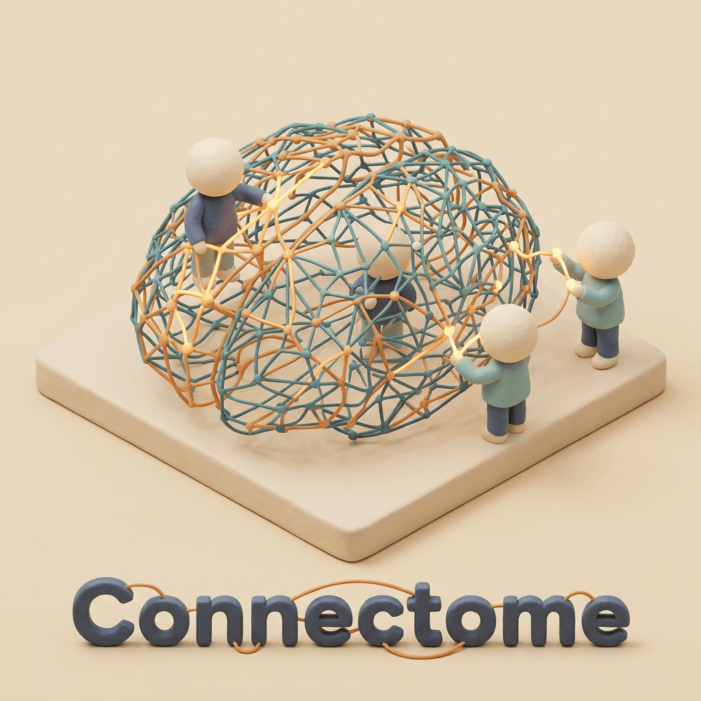 Clay illustration of interconnected neural pathways representing an evidence pipeline