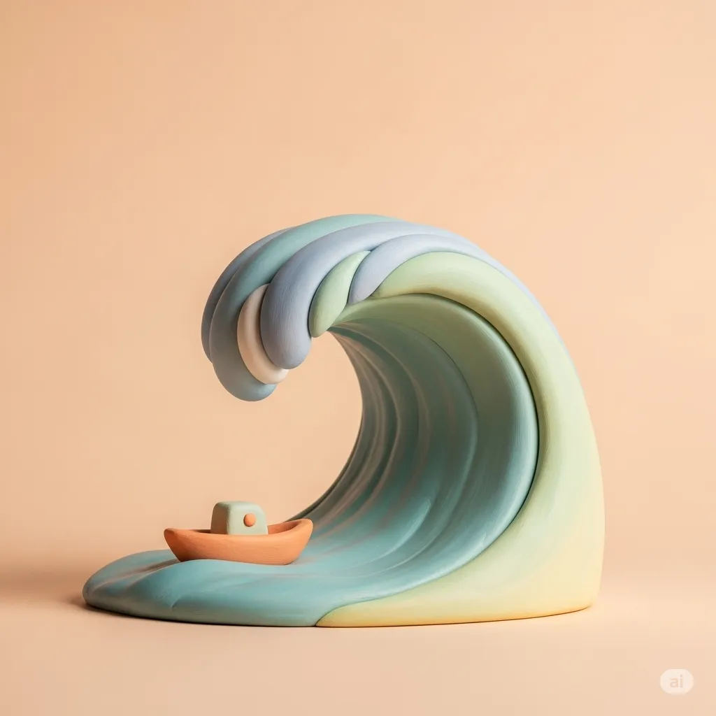 Clay illustration of emotional tsunami — the experience of overwhelming empathic distress