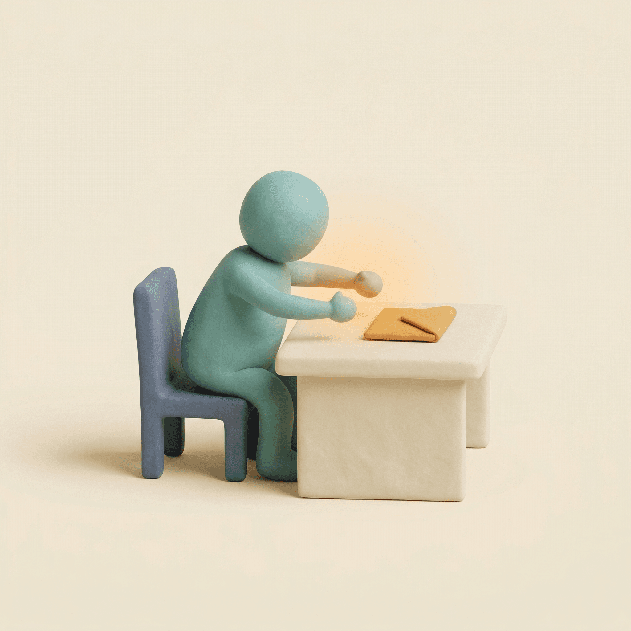 Clay illustration of task paralysis