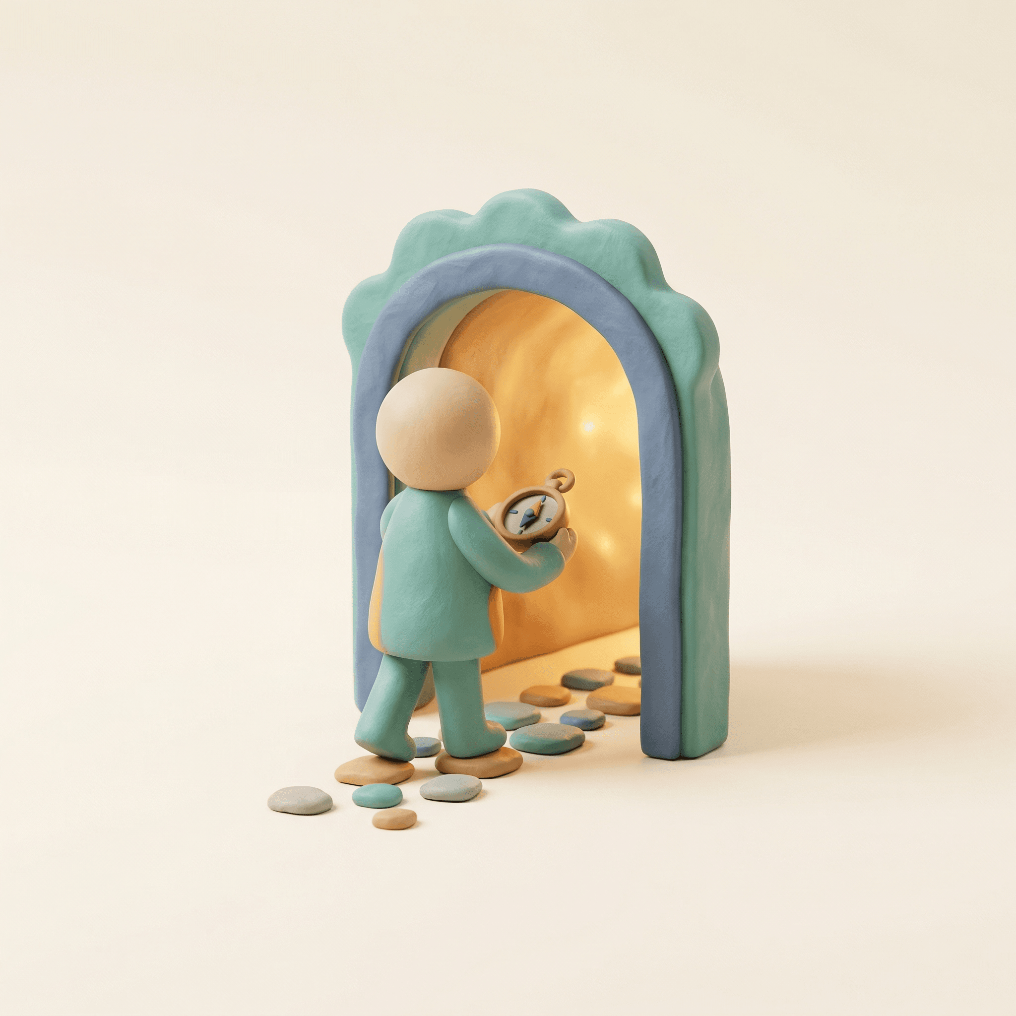 Clay compass illustration for diagnosis guidance