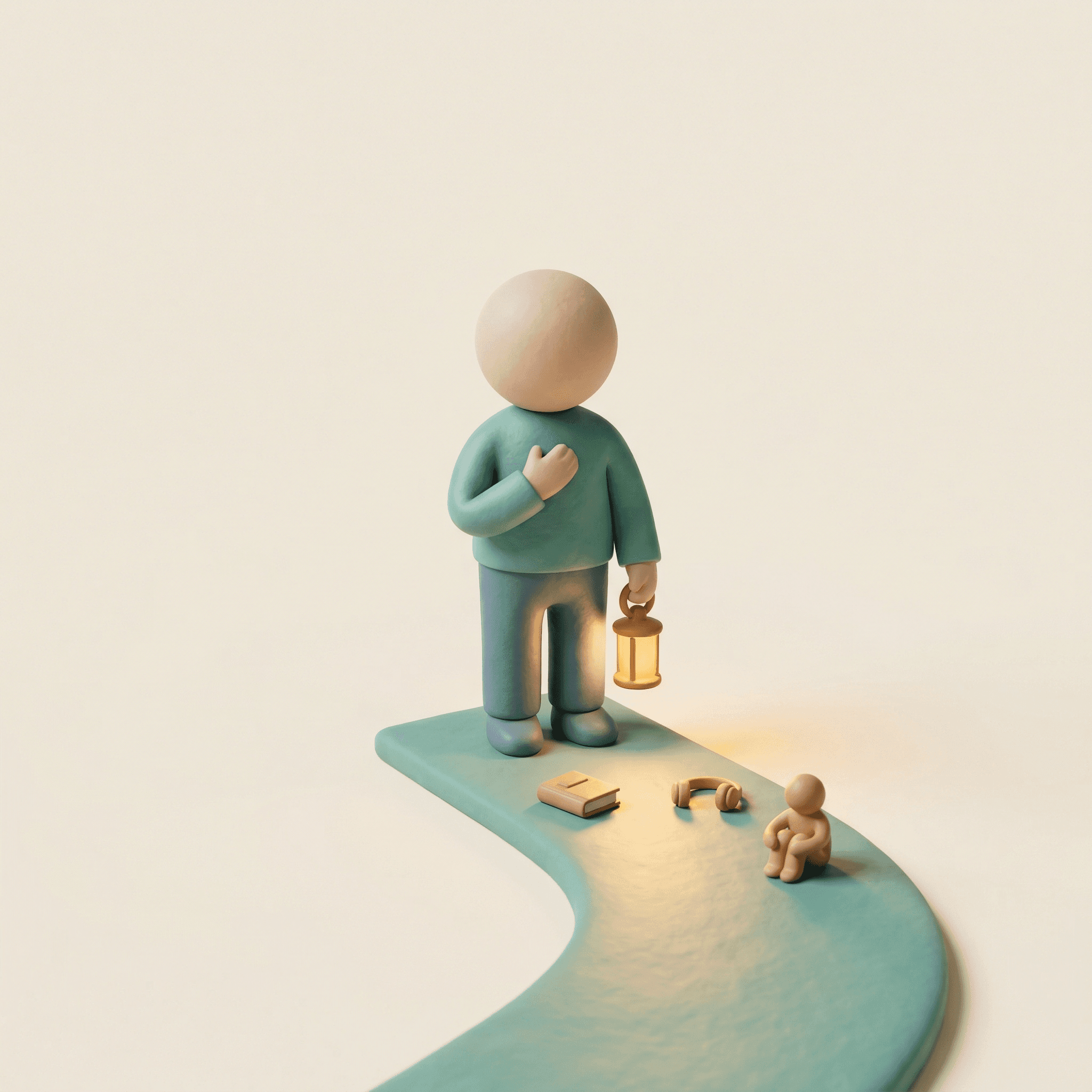 Clay illustration of self-discovery