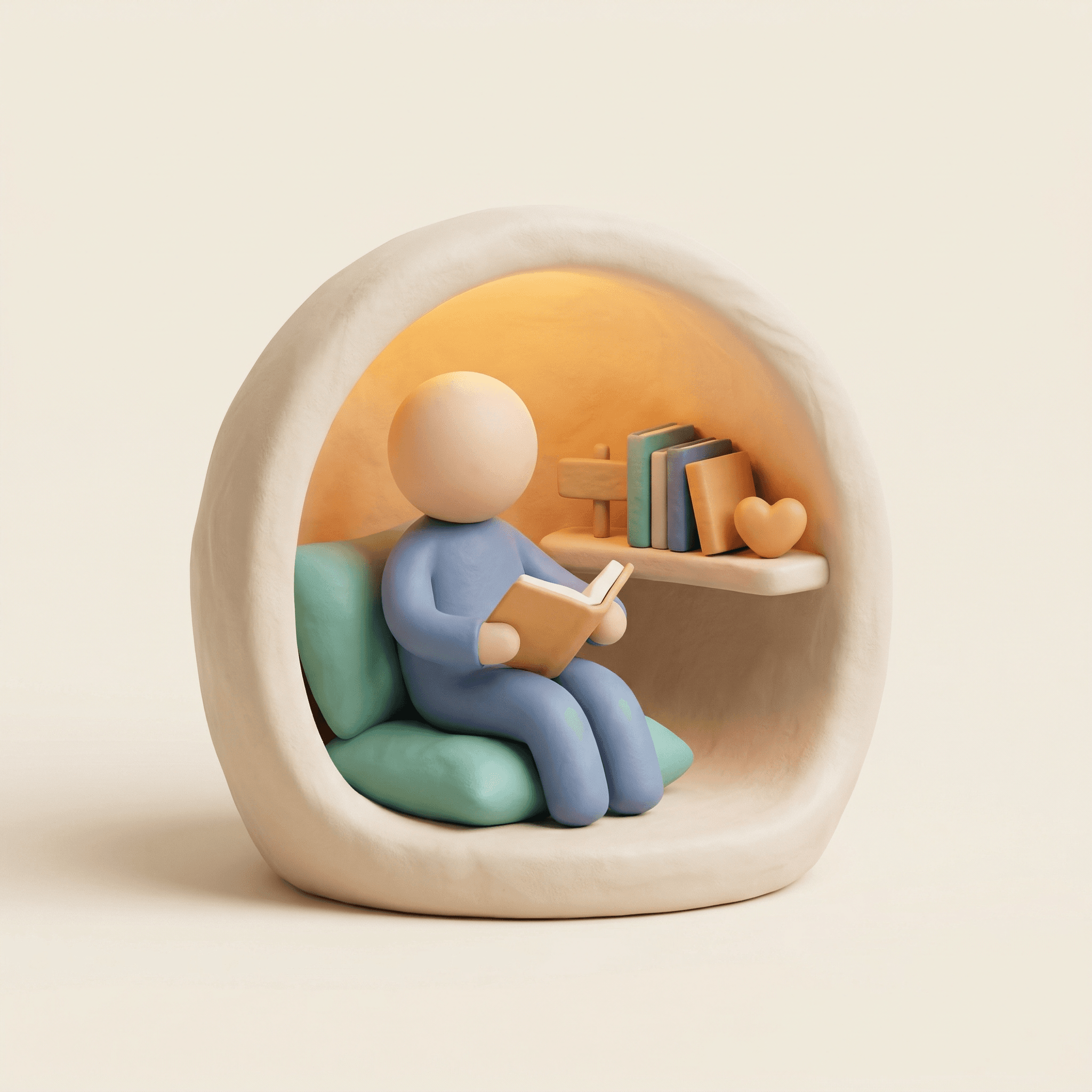 Clay kintsugi heart illustration