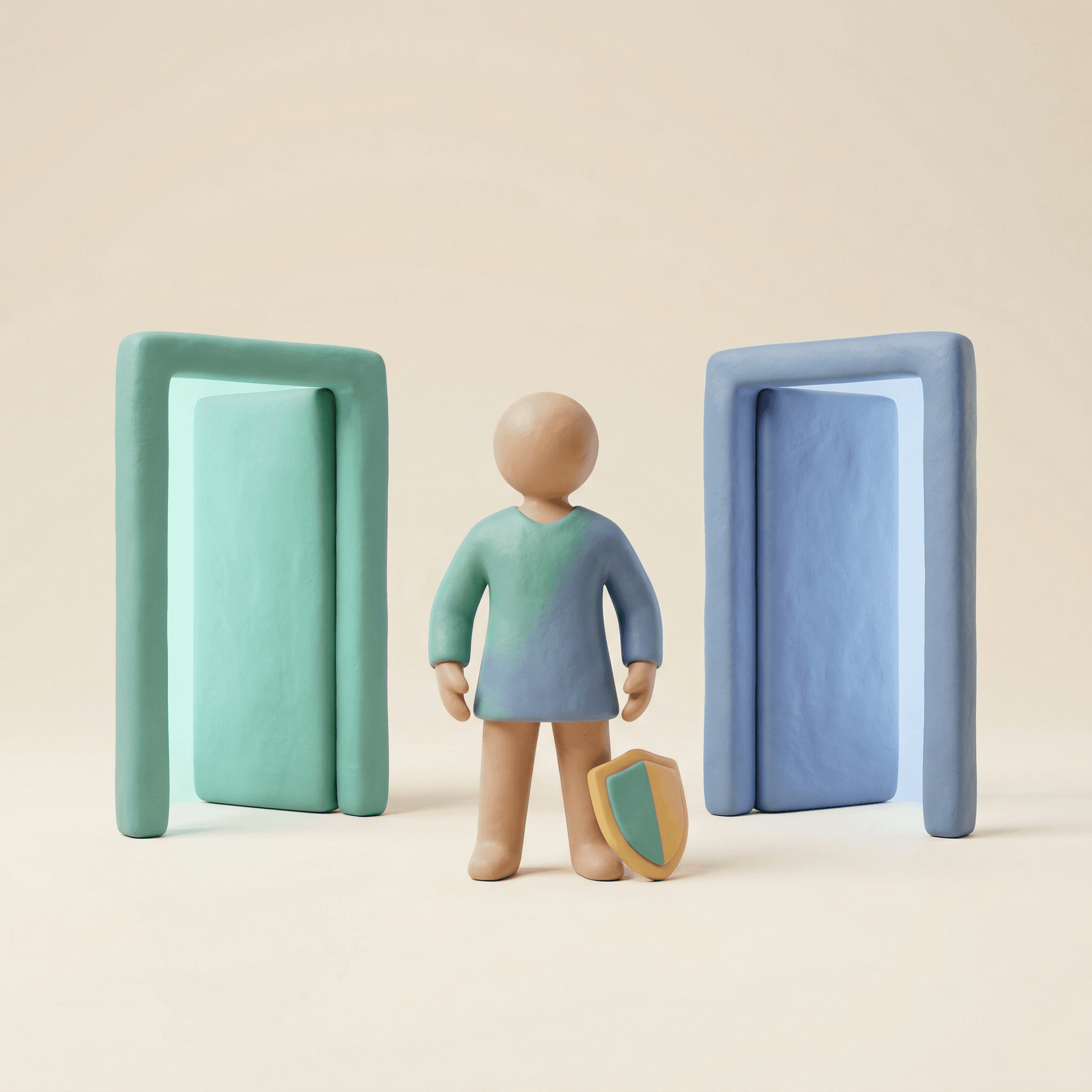 Clay shield illustration representing patient rights