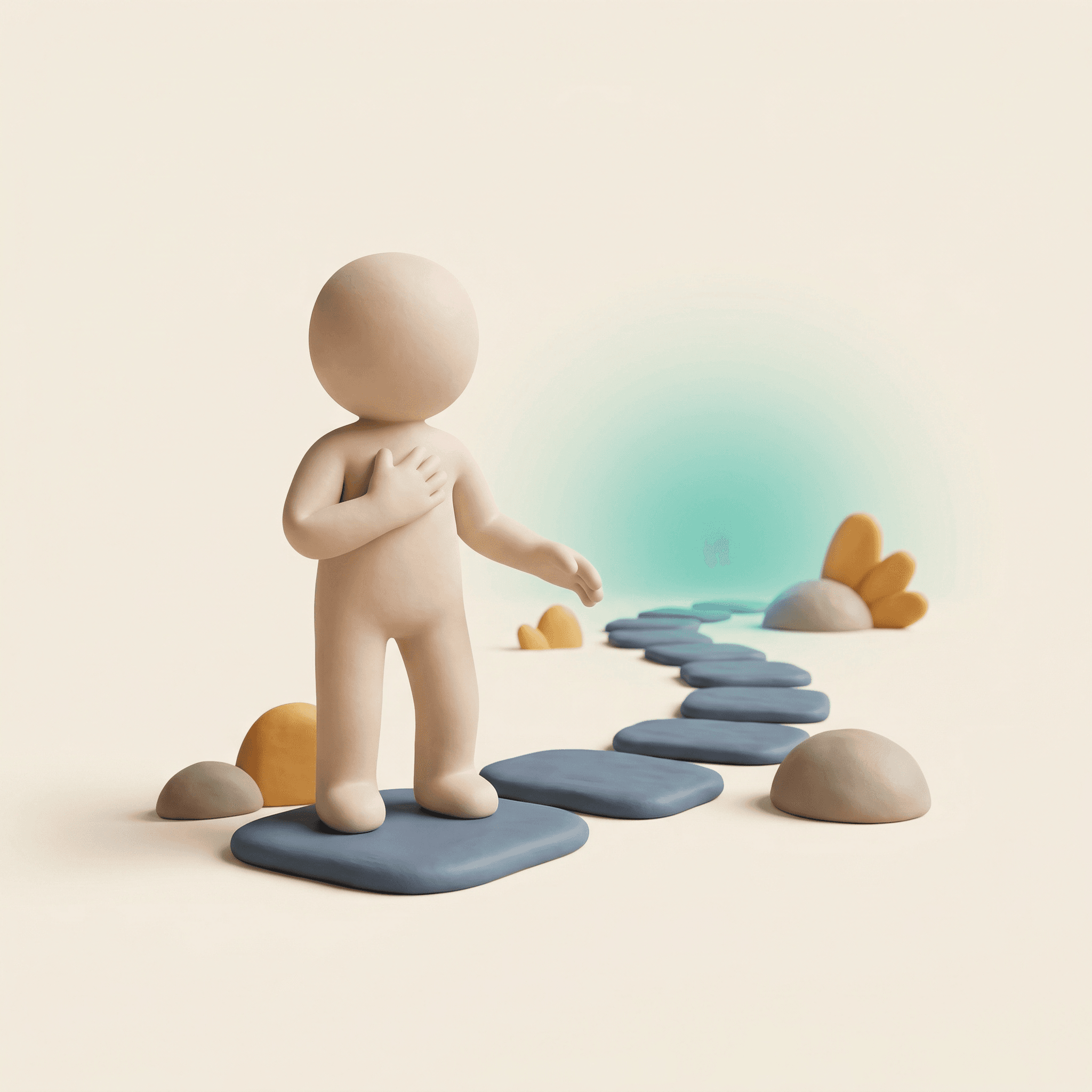 Clay compass illustration representing guidance