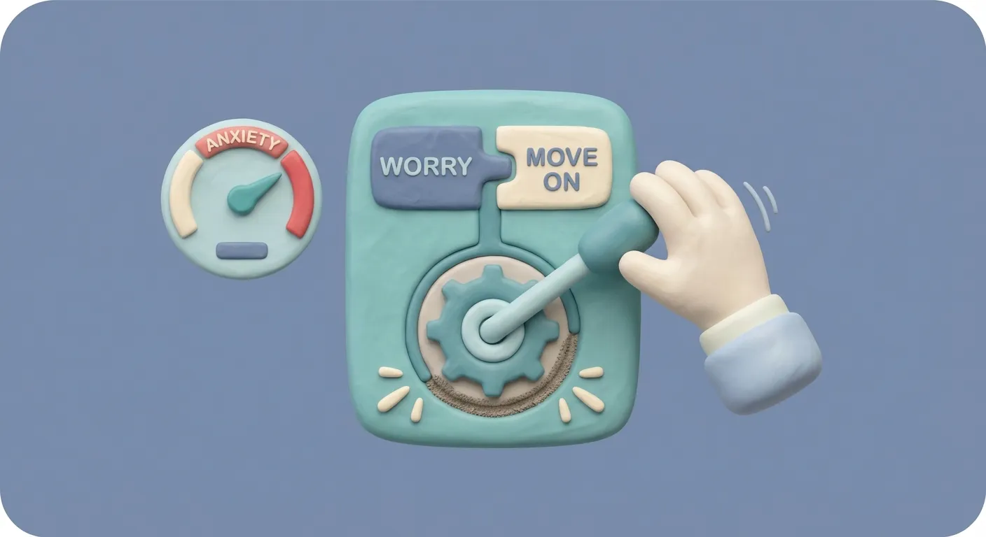The Sticky Gear Metaphor: Imagine a car where the gear shift gets stuck. You want to shift from 'Worry' to 'Move On,' but the gear grinds and won't shift. The engine revs louder (anxiety increases) until you perform a ritual to manually force the gear to shift.